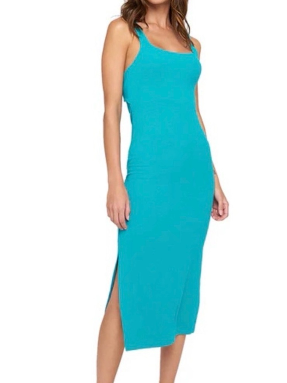 Spiritual Gangster Valerie Twist Back MIDI Dress in Teal